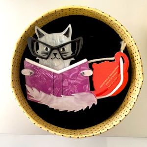 Bnwt Erstwilder brooch puss in books